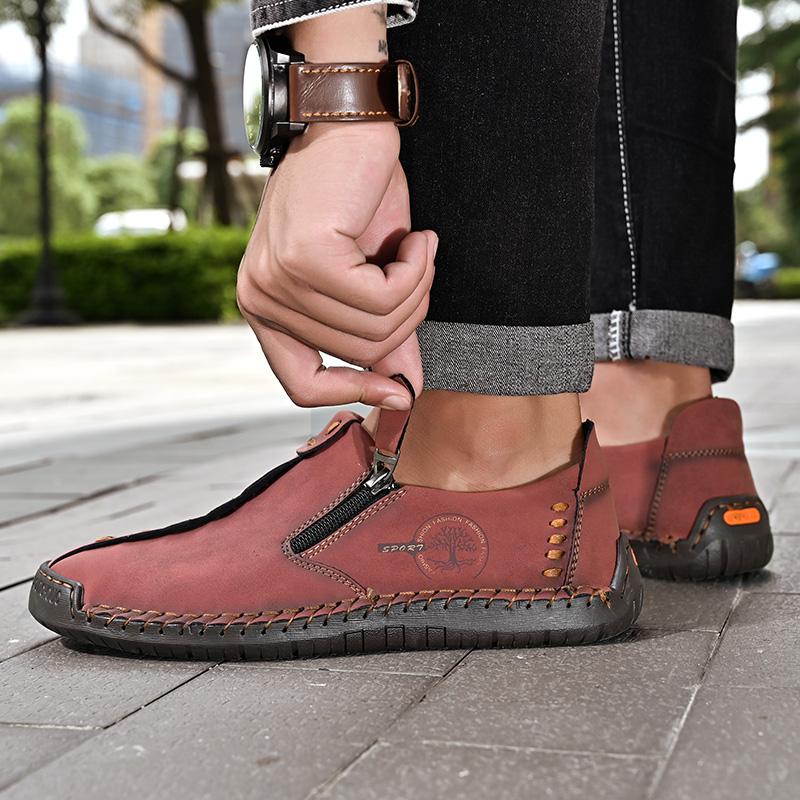 Весенне-осенняя мужская повседневная кожаная обувь, мужская обувь большого размера для вождения автомобиля, мужская дышащая повседневная обувь ручной работы