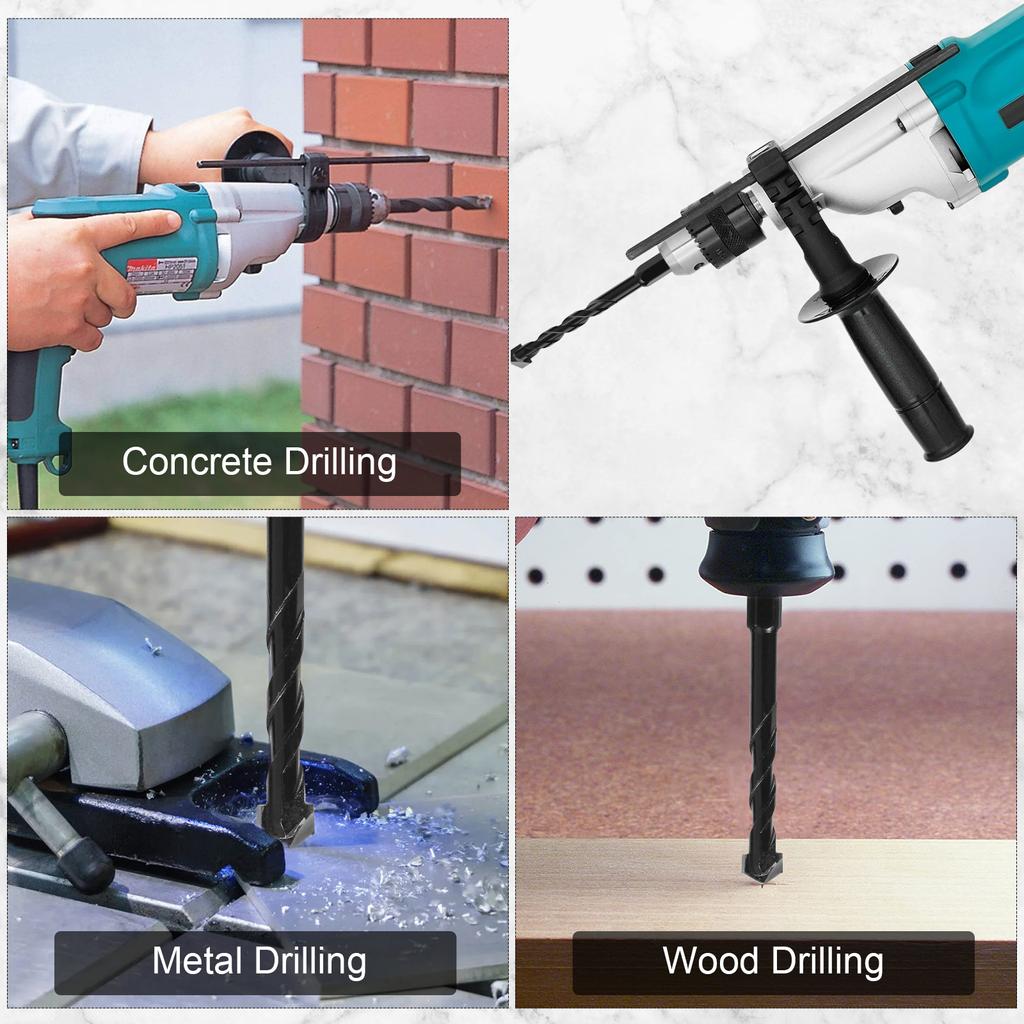 4/5/6/8/10/12mm Concrete Drill Bit Set Masonry Drill Bit High Speed Steel Hexagonal Shank High Precision Punching Drill