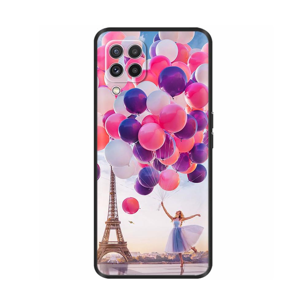 Чехол для Samsung A12 M12 F12 Стильный окрашенный чехол Мягкий чехол из жидкого силикона для телефона Galaxy A12 A M F 12 Fundas TPU Capa Черный