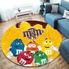 Круглый ковер M&M's, Ковер для гостиной, спальни, дивана, игровой комнаты, Декор, Нескользящий коврик для пола