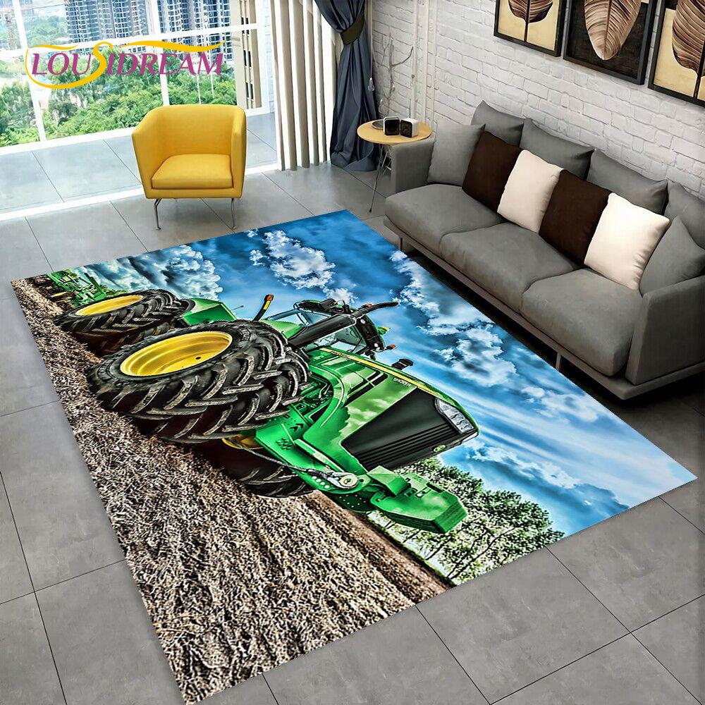Коврик с узором для грузовика, автомобиля, трактора, коврик для дома, гостиной, спальни, дивана, коврик для двери, детский нескользящий напольный коврик 3D