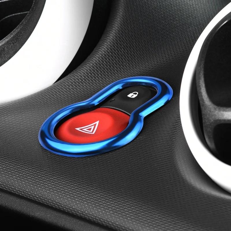 Decoration Warning Light Switch Button Cover for Smart 453 Fortwo Forfour Decorative Frame Center Console Accessories