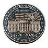 US 250th Anniversary Souvenir Coin Double-Sided Carved United States History Commemorative Badge Round Metal Collection Coin Patriotic Decoration