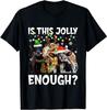 Funny Is This Jolly Enough Cow Merry Christmas Light Santa T-shirt Tops Tee