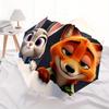 Cartoon Judy and Nick Zootopia Automatic Opening and Closing Umbrella, Lightweight 3-Fold, With Cute Cartoon Characters, Suitable for Home,