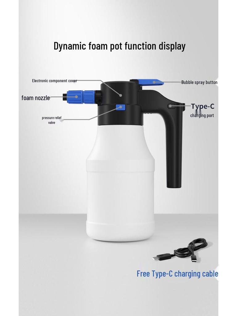 Электрический пенораспылитель для мойки автомобилей, бытовой инструмент для полива и садовый инструмент с воздушным давлением для чистки автомобилей