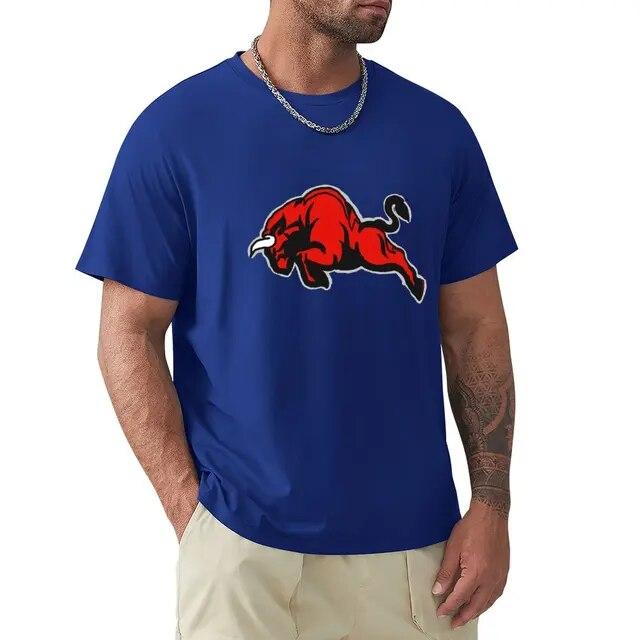 Красная Мужская футболка с принтом Angry Bull, летняя модная забавная одежда в стиле ретро, быстросохнущая мужская одежда большого размера, топы с короткими рукавами, футболка