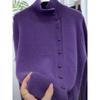 Autumn and Winter Turtleneck Knitted Cardigan Sweater Loose Jacket Warm Stylish