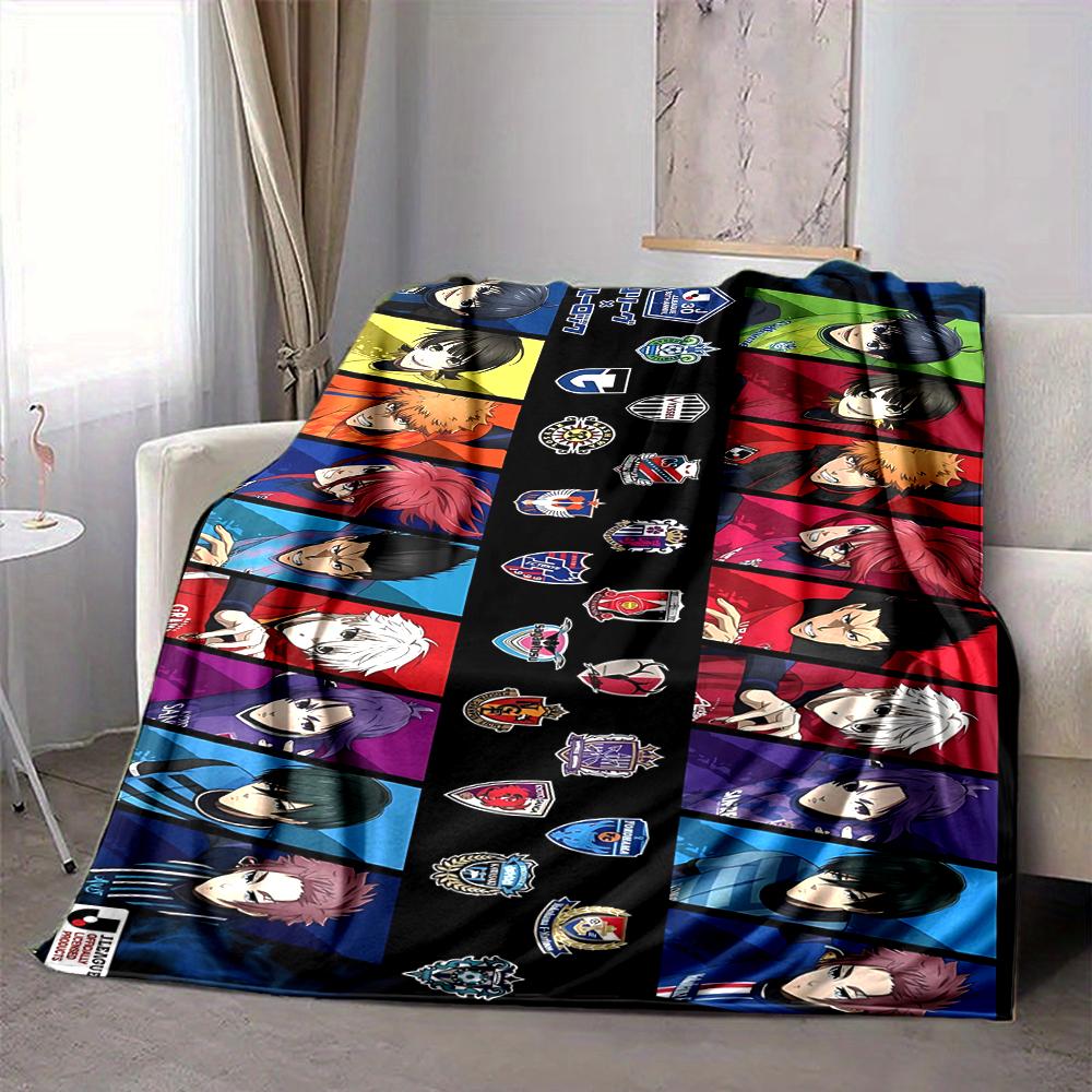 1Pc Anime Characters Collage Flannel Blanket, Soft And Comfortable, Casual Warm, Camping Travel, Christmas, Halloween Xmas Gift S1678