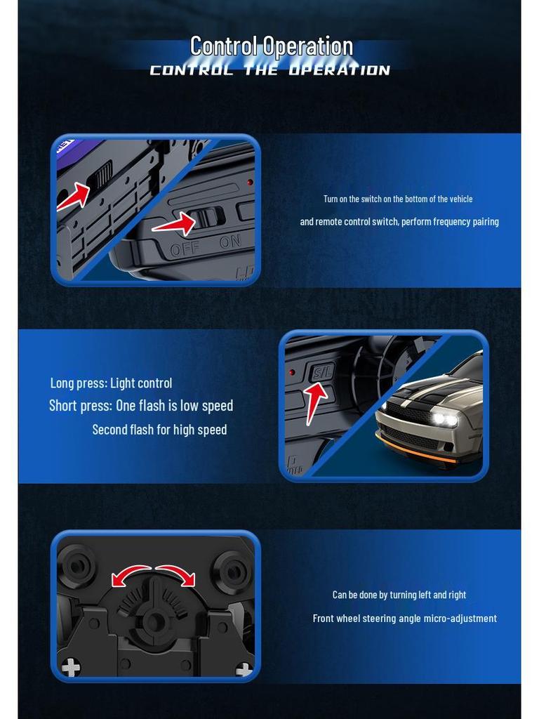 1:64 Мини-Высокоскоростная RC Дрифт-Машинка - Гоночная Модель-Украшение, Идеальный Праздничный Подарок для Мальчиков