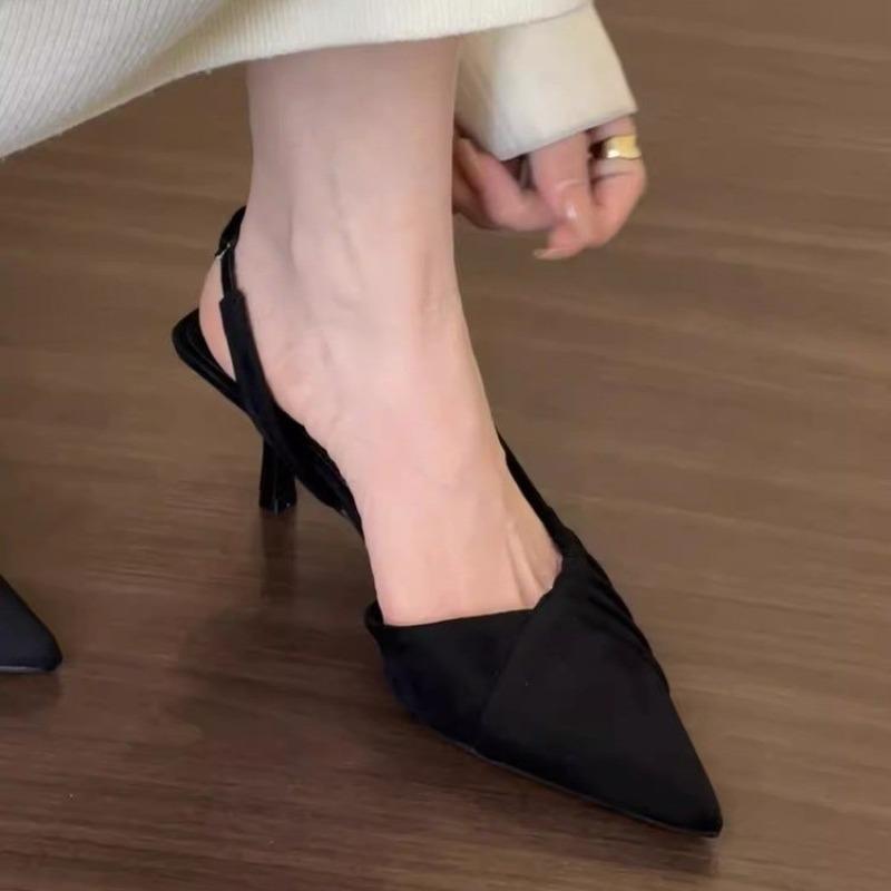Summer New Women Pointed Toe Sandals Woman Pumps Sexy Thin High Heels Sandals Slingback Party Prom Mules Shoes