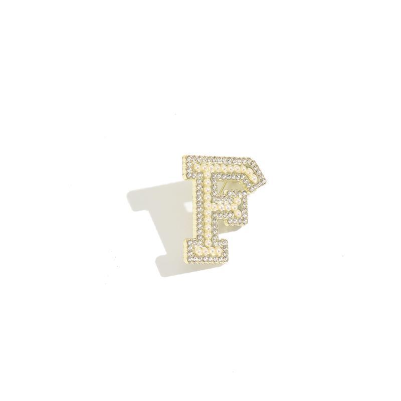 Crystal Rhinestone Pearl A-Z 26 Letters Brooch Women English Alphabet Brooch Pin Corsage Collar Jewelry Clothes Bag Decor Gifts