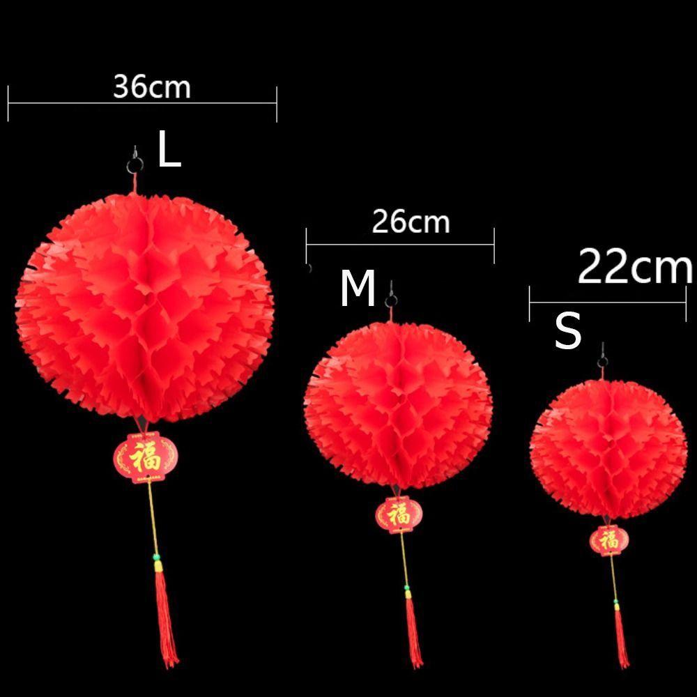 10PCS Waterproof Paper Lantern Ball Jagged Edges Spring Festival Pendant  Chinatown
