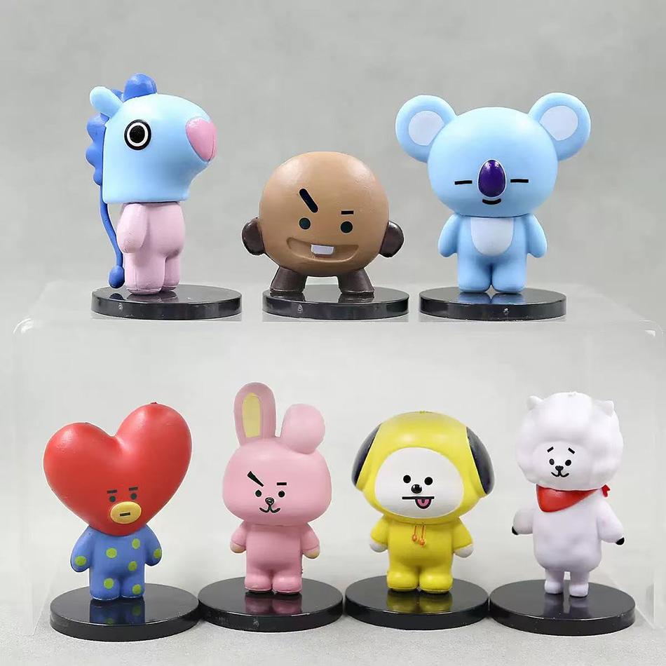 BT21 6см 7шт фигурка корейская поп к-поп мини-фигурка bts Bt21 коя модель креативные настольные аксессуары игрушка детский подарок на день рождения