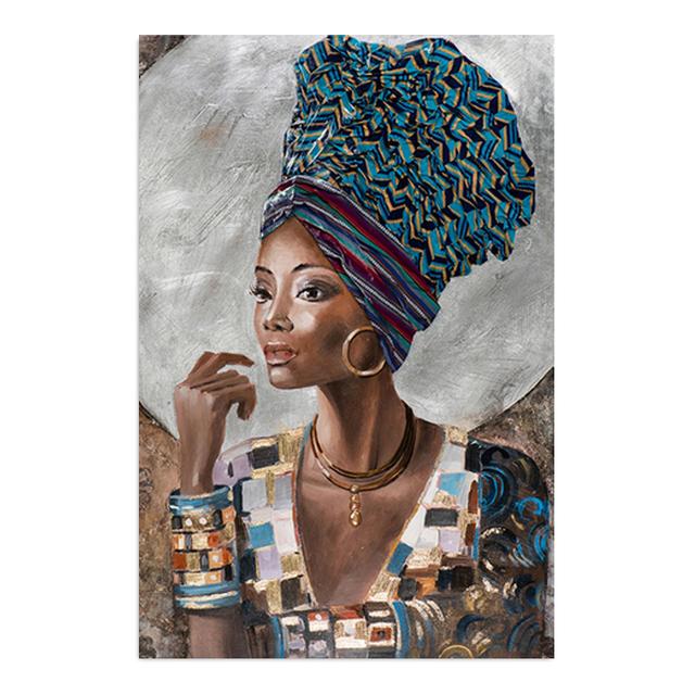 Африканские черные женщины в этническом стиле женская картина маслом абстрактная настенная художественная картина постер