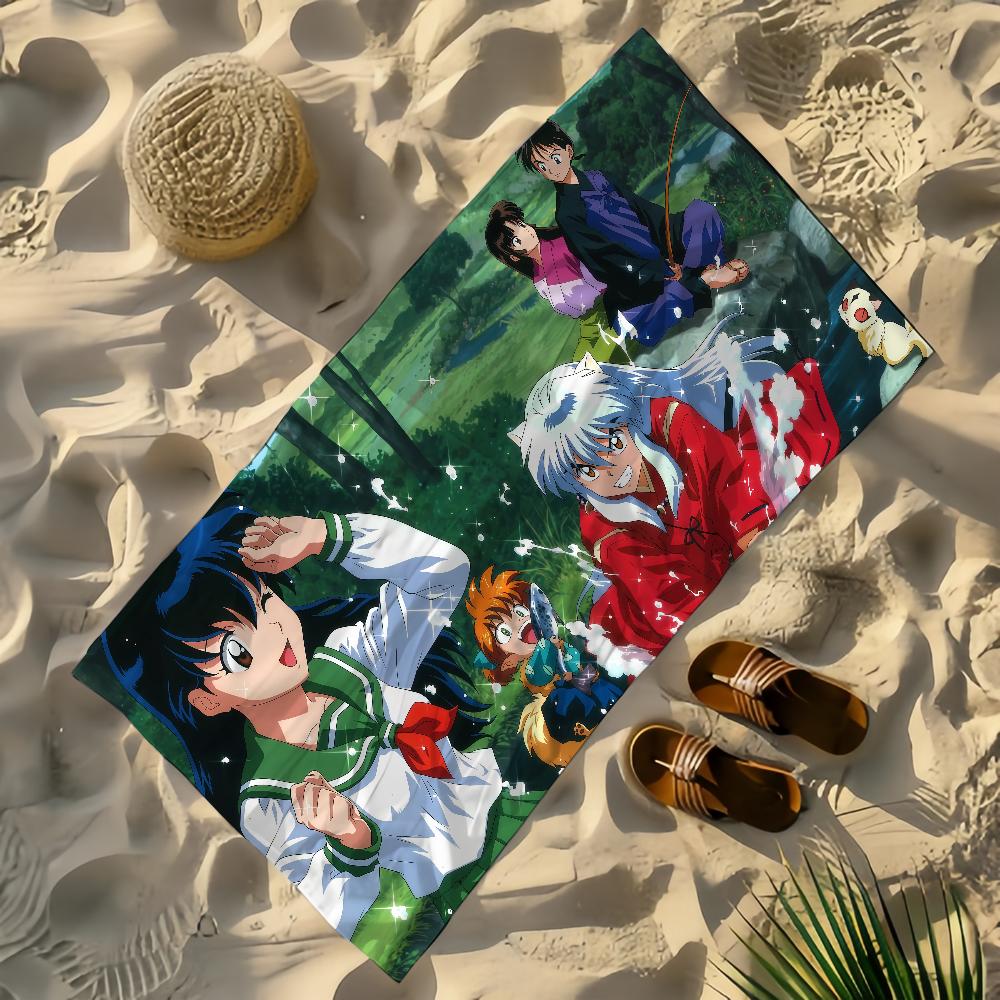 Мультяшное полотенце I-Inuyasha для йоги, спортзала, йоги, спортзала, легкое, портативное, для плавания, пляжа, путешествий, спортивные аксессуары, защита от песка