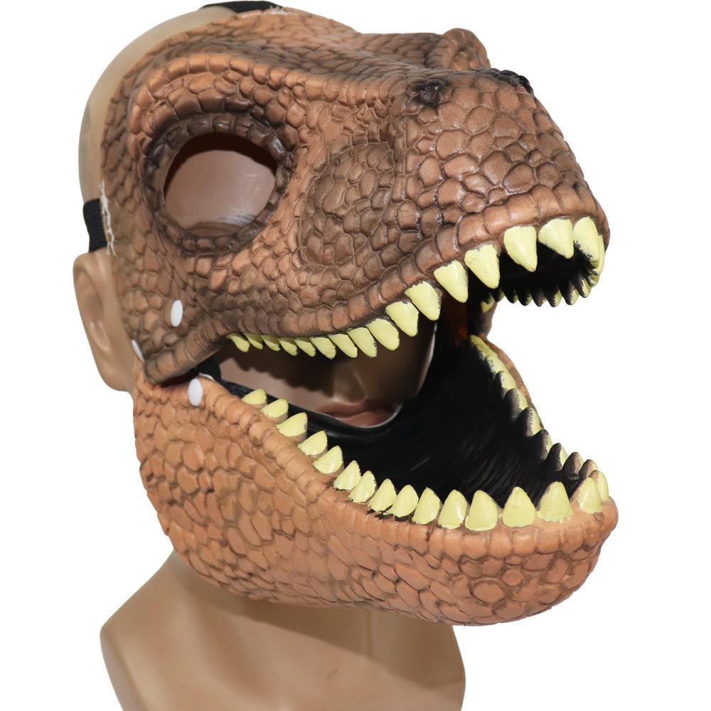 Scary animal mask, terrifying Tyrannosaurus rex dinosaur mask, snake with open mouth, Halloween latex Godzilla headgear
