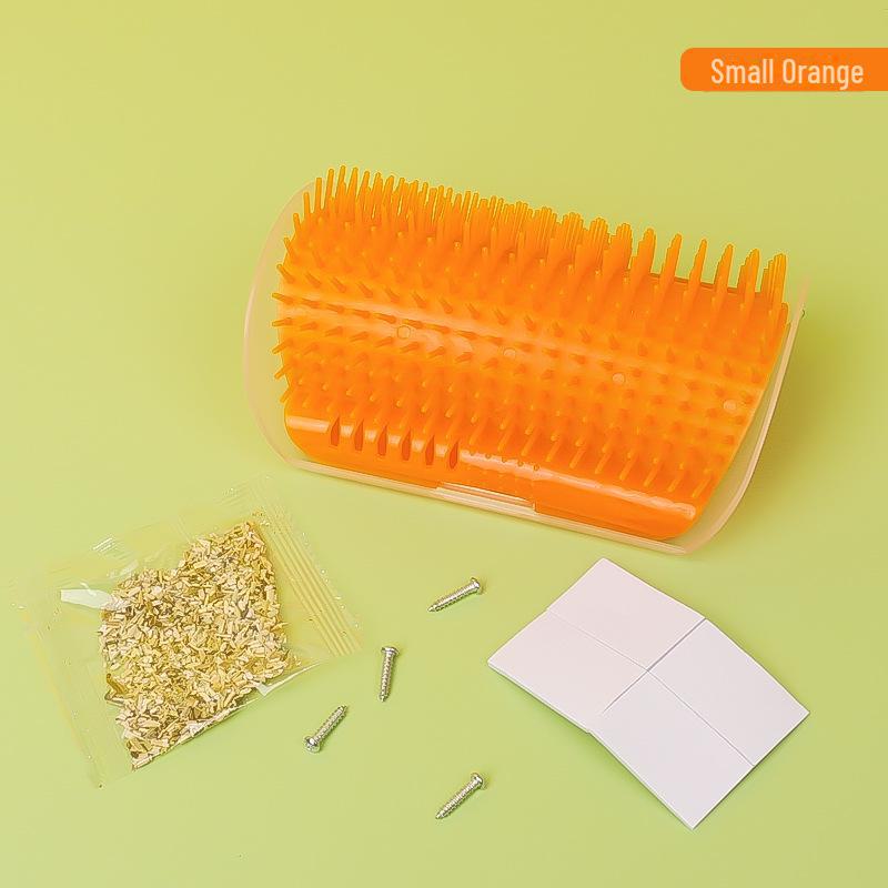 Cat Scratching Corner: Self-Grooming & Hair Removal Brush with Catnip