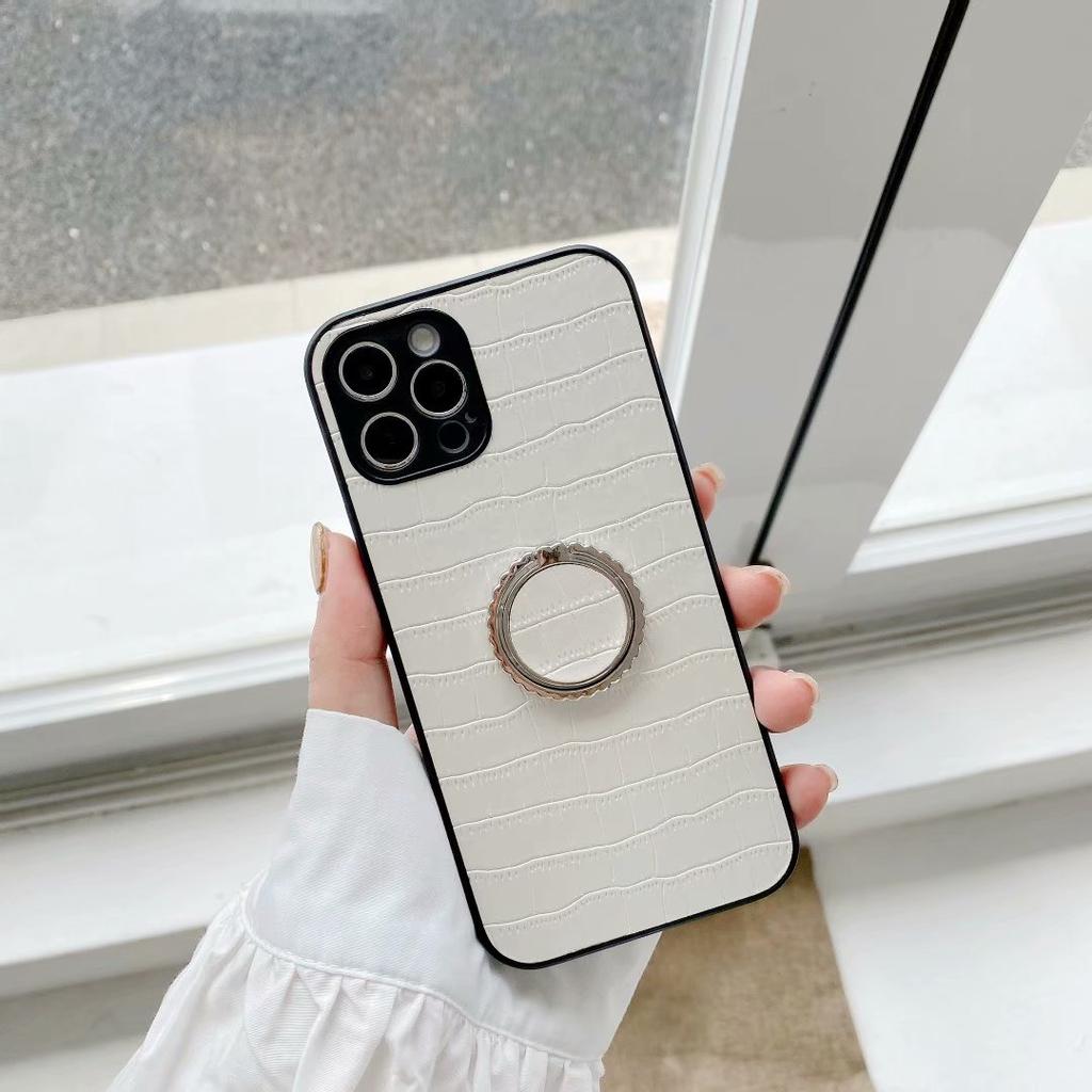 Противоударный чехол с крокодиловым рисунком и подставкой для кольца для Huawei P40 Lite E Samsung A30 iPhone 12