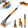 1PC Three In One Car Snow Removal Shovel with Long Handle Telescopic Snow Removal Shovel, Car Windshield Wiper and Snow Brush 360 ° Rotating Brush