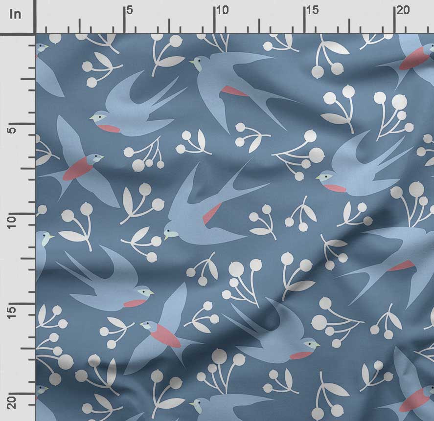 Soimoi Принт с птицами, хлопковый батист, ткань для квилтинга, продаваемая во дворе, ширина 42 дюйма, хлопчатобумажная ткань средней плотности,