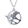 The Hunger Games Metal Pendant Necklace Jewelry Accessories Circular Shape Vintage Punk Mocking Bird  Necklaces for Men Women