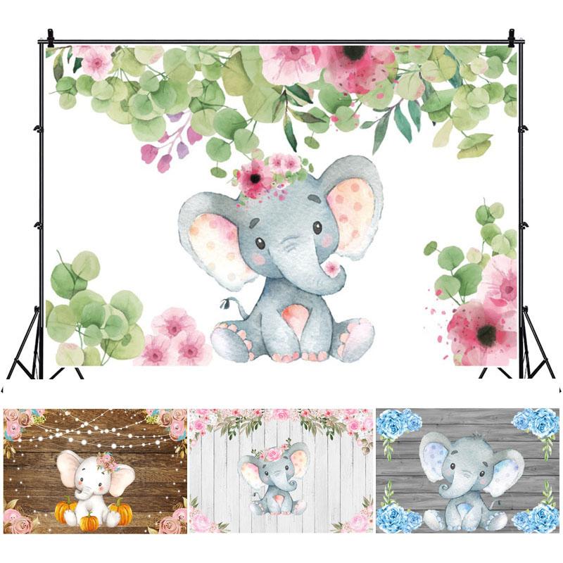 С днем ​​рождения слон ребенок фото фон детская фотография фон реквизит