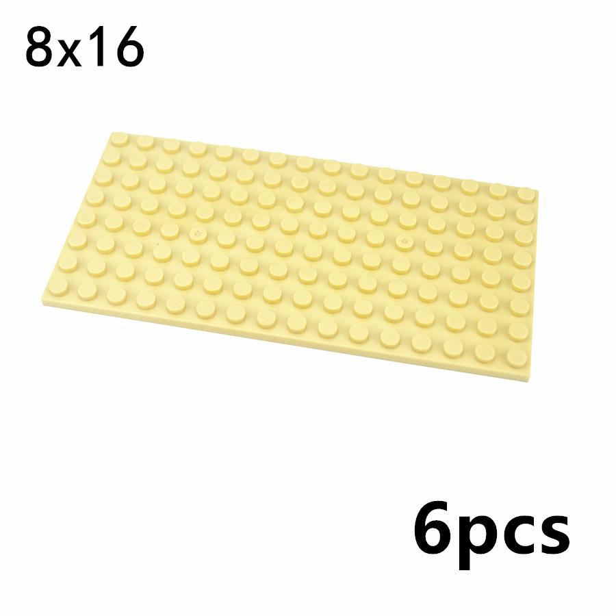 6 шт. MOC 8x16 точек Тонкая базовая пластина для строительных блоков 92438 Высокотехнологичные обучающие кубики Игрушка