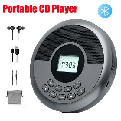Bluetooth CD-плеер Портативный перезаряжаемый Discman с динамиками и наушниками Walkman MP3-плеер с USB Bluetooth-передатчиком