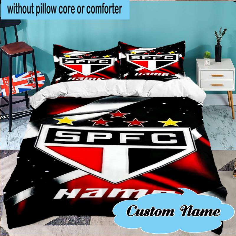 Custom Name SPFC Stars Stripes Bedding Set 3pcs, Bedding Set Including 1pc Duvet Cover And 2pcs Pillowcases for Bedroom, Dormitory Gift