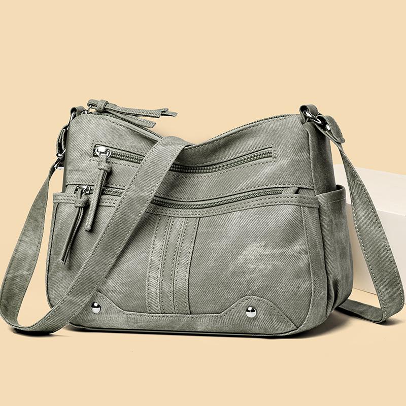 Женская легкая сумка кроссбоди с несколькими отделениями и регулируемым ремешком, повседневная наплечная сумка