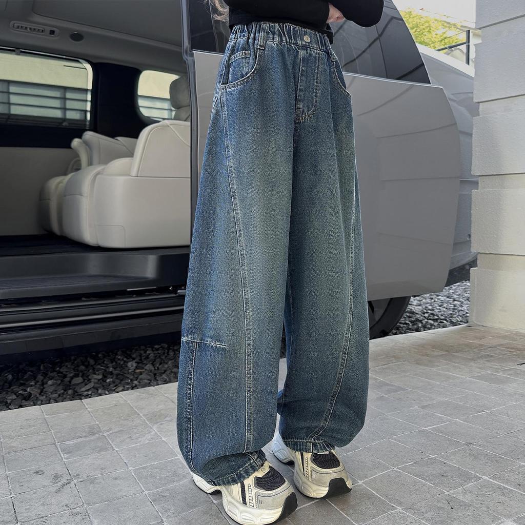 Джинсы широкие для девочек 2025 - Осенний повседневный стиль