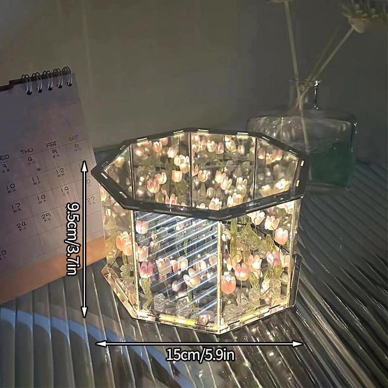 DIY Искусственная Роза Тюльпан Орнамент Ручной Работы Люминесцентный В Темноте Готический Декор Комнаты Домашний Декор для Девочек Украшения Для Стола