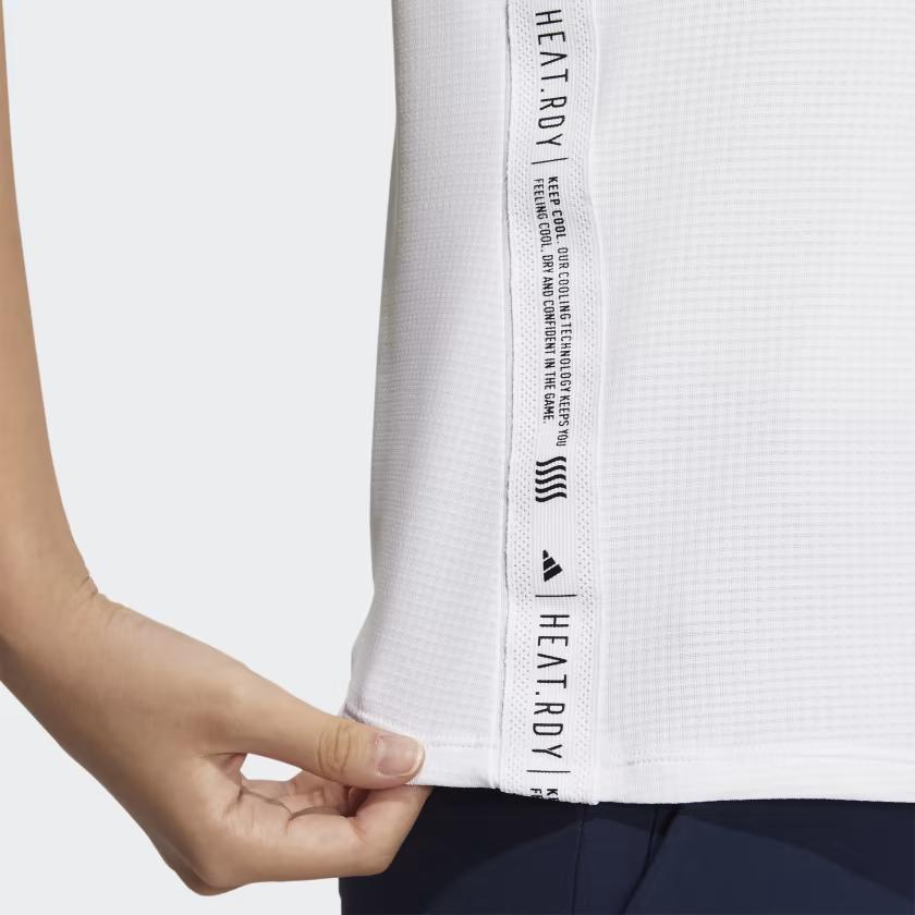 Adidas Heat.Rdy Polo Shirt Solid Logo Short Sleeve Polo Women Tops White HT0036