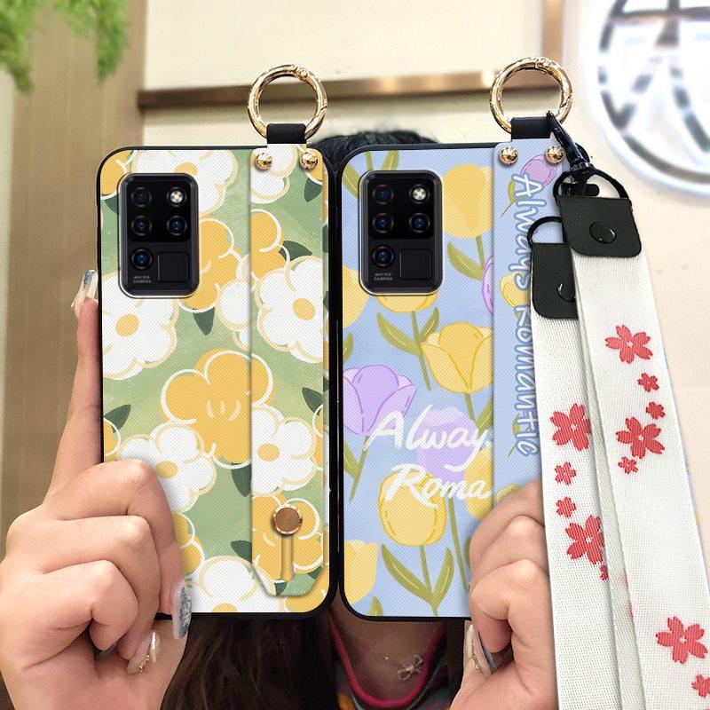 Водонепроницаемый Прочный Чехол для Телефона для Oukitel C21 Наручный Ремешок Наручный Ремешок Ударопрочный Силиконовый Подставка Защитное Кольцо Цветок