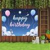 2D plane 1 birthday greeting card under the starry sky banner background for promotion suitable for party decoration