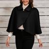 Women's Fashion Wool Tweed Jacket Short Versatile Cape Shawl