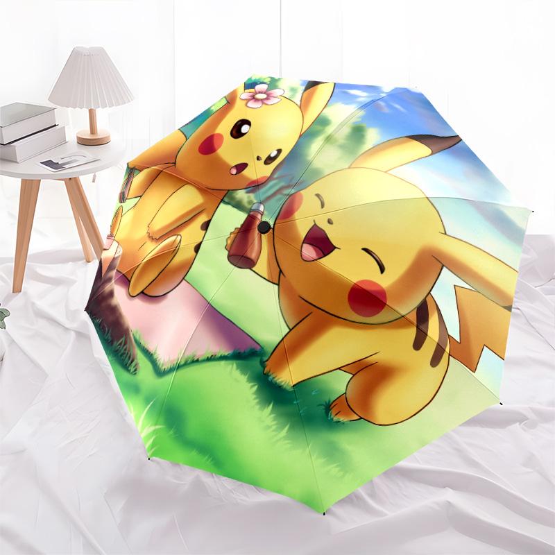 Узор Пикачу, автоматический складной зонт, портативная и складная конструкция, 8 спиц, рождественский или день рождения подарок.