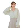 Yumetenbo (Yumetembo) Mass-Produced Lame Sheer Cropped Cardigan, Knit Cardigan, Outerwear, Women's, Long Sleeve, Favorite Color, Girly
