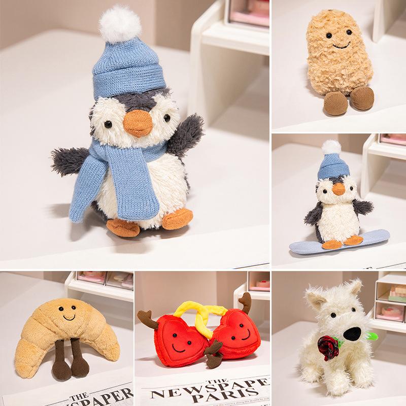Rose White Dog Doll Skateboard Penguin Plush Toy Peanut Pendant Fun Doll Children's Gift