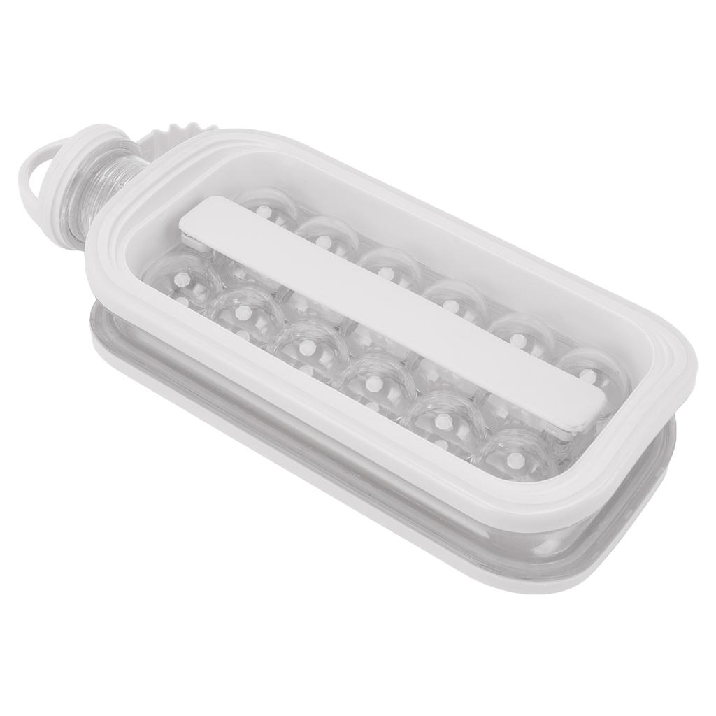 Foldable Ice Ball Maker Kettle Portable Silicone Plastic Ice Making Bottle Mold for Home Use Grey