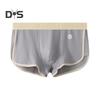 Men Boxer Underwear Mid-rise Elastic Waistband Patchwork Color Shorts Briefs U-convex Ribbed Panties Daily Wear