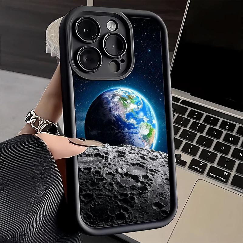 Чехол для телефона iPhone 17 Air 16E 15 16 Pro Max Земля Звезды Космос Вселенная Чехол 14 Plus 13 12 Mini Мягкий Силиконовый Fundas