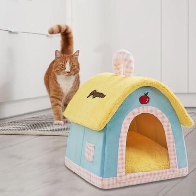 Домик для кошки Пещера для котенка для домашних кошек Съемный Портативный Съемная Подушка Удобный Сон