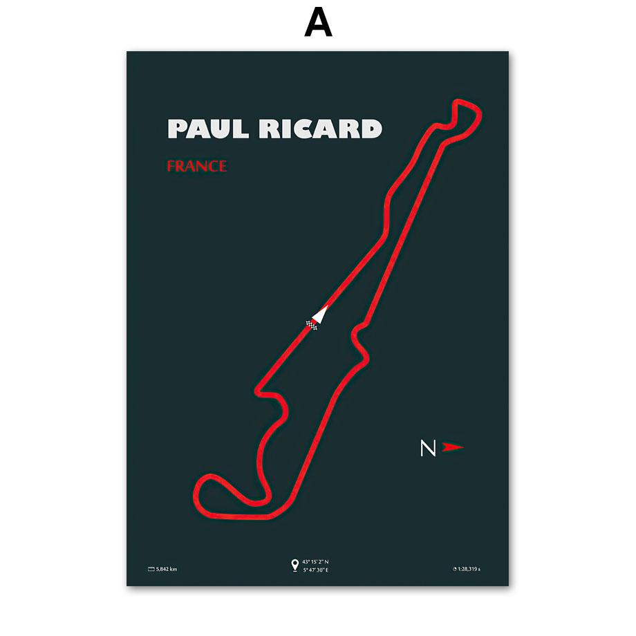 Monaco Suzuka Albert Park Portimao Race Track Map F1 Nordic Poster Wall Art Print Canvas Painting Decor Pictures For Living Room