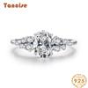 Tancise Classic 925 Sterling Silver Zircon Ring Ladies Jewelry Wedding Promise Party Gift