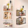 Carbon Steel Seasoning Storage Rack Wall Mounted Spice Storage Draining Shelf  Refrigerator
