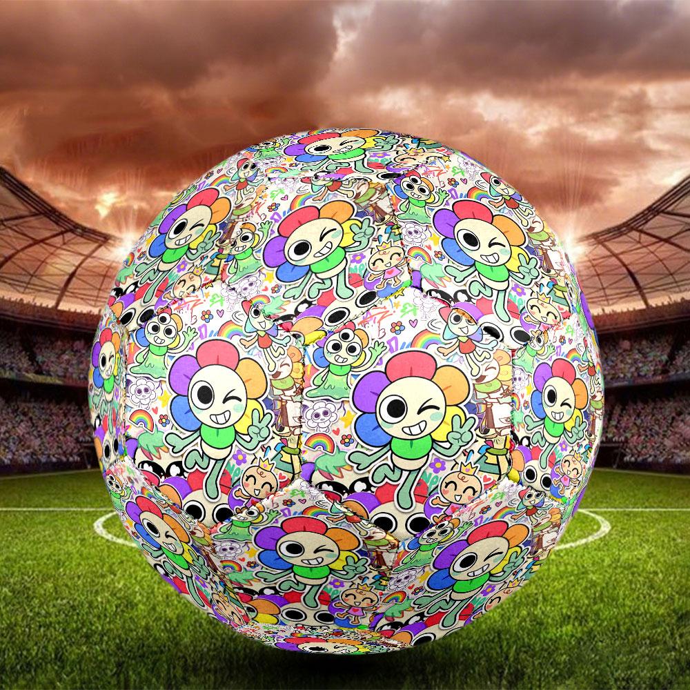 Dandy's World Print Size 5 Soccer Ball, Standard Match Football for Sports Game and Team Practice, Ideal Gift for Soccer Fans