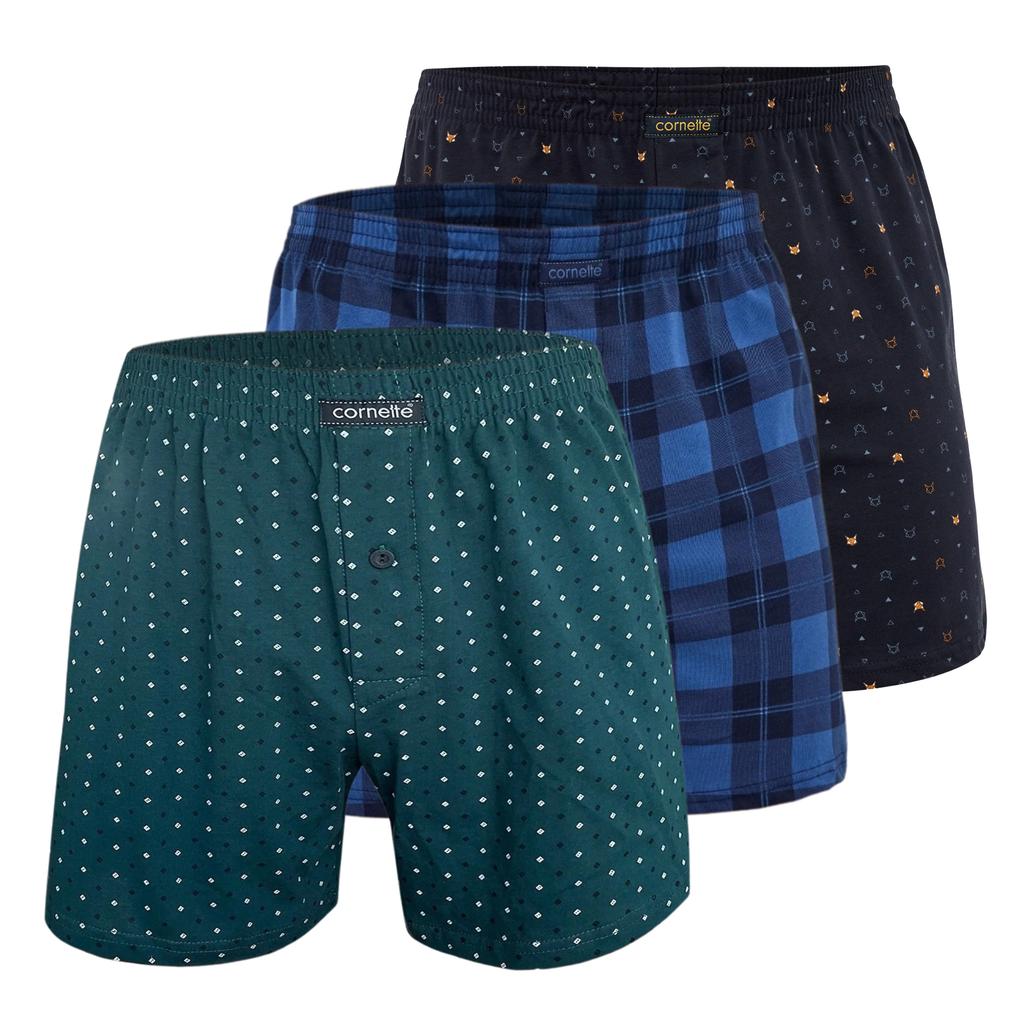 Boxer Shorts Cornette, Loose, Cotton, Bm002, Comfort, 3 Pieces
