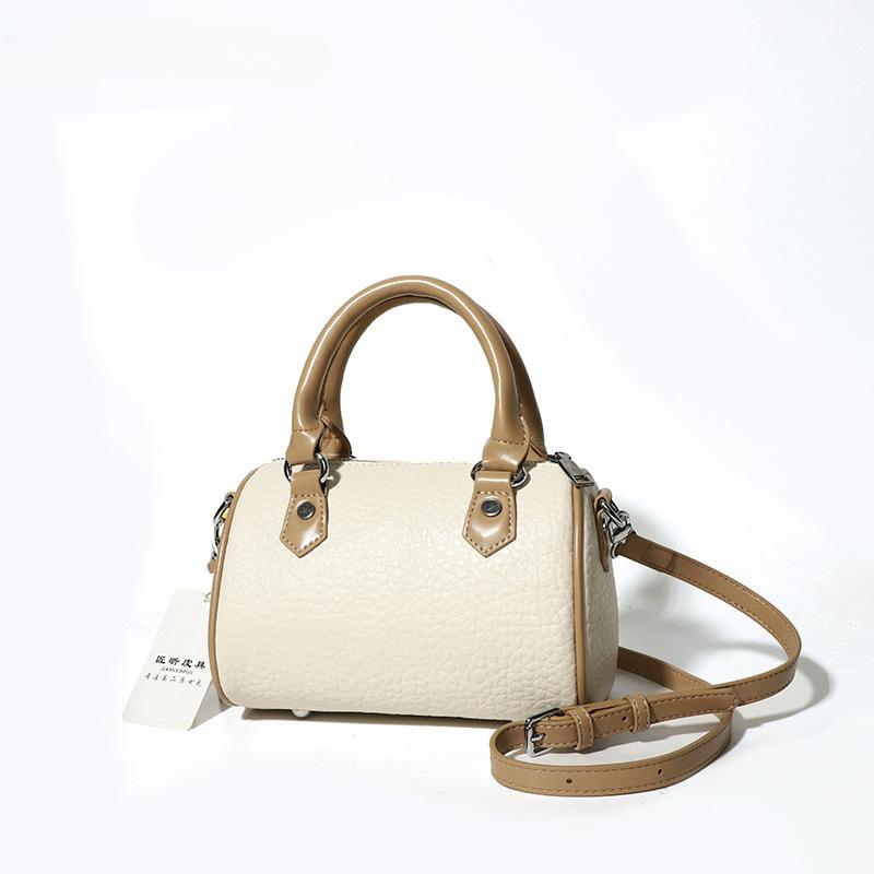 Кожаные женские сумки, простые и модные сумки из кожи-пузырька большой вместимости, Бостон